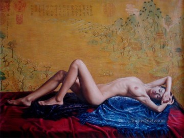 Spring Outing Chinese Girl Nude Oil Paintings